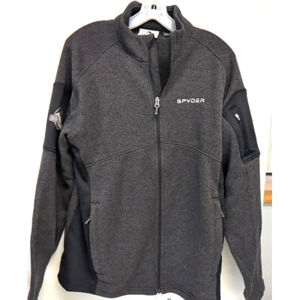 Spyder Men's Full-Zip Fleece Jacket Medium Dark Charcoal Black SZ M